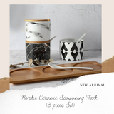 B#8 Nordic Ceramic Seasoning Tank (3piece Set)