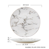 B#8 Nordic Black Grain Marble Plate (10 inch)
