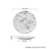 B#8 Nordic Black Grain Marble Plate (6 inch)