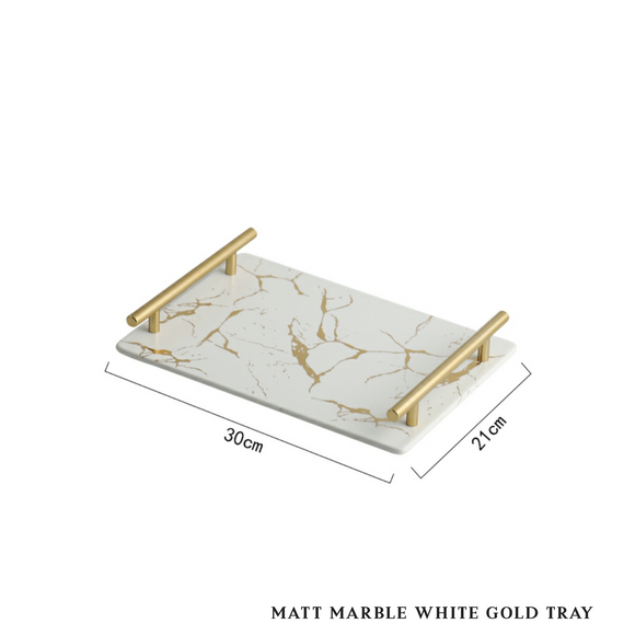 B#8 Luxury Nordic Marble Tray (White)