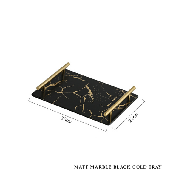 B#8 Luxury Nordic Marble Tray (Black)