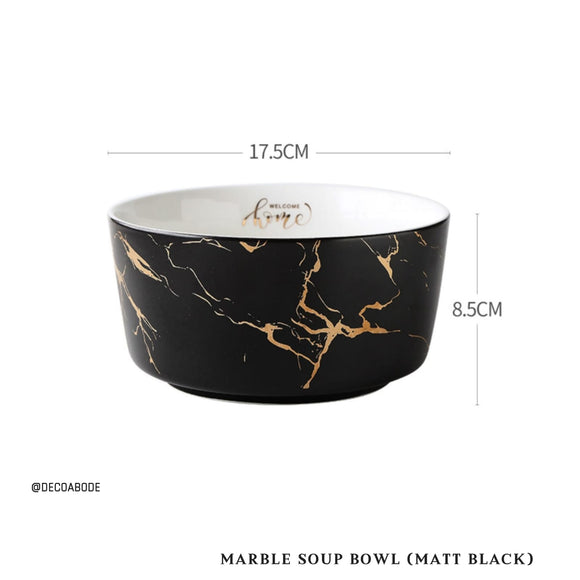 Marble Soup Bowl (Matt Black)