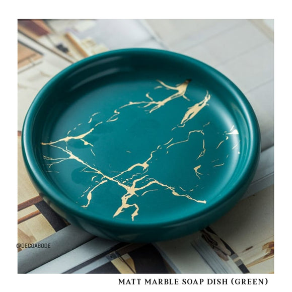 Matt Marble Soap Dish (Green)