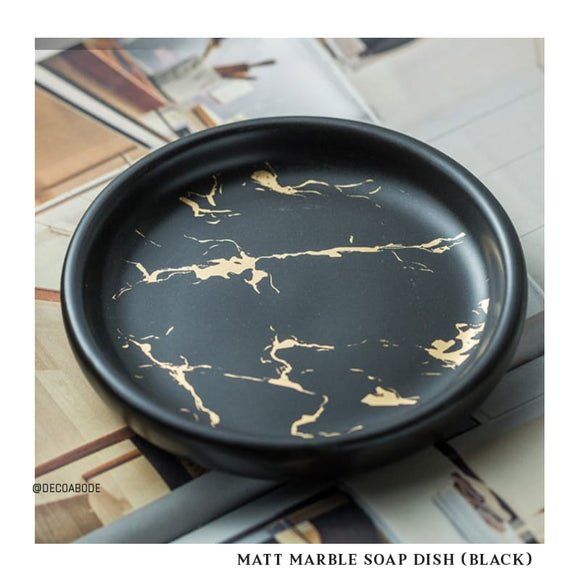 Matt Marble Soap Dish (Black)